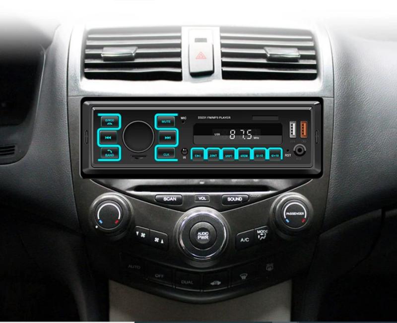 MP3 плейър за кола, вградено в таблото, 1 Din радио за кола, стерео, USB зареждане/AUX-IN с мобилно ПРИЛОЖЕНИЕ, местоположение, гласов асистент